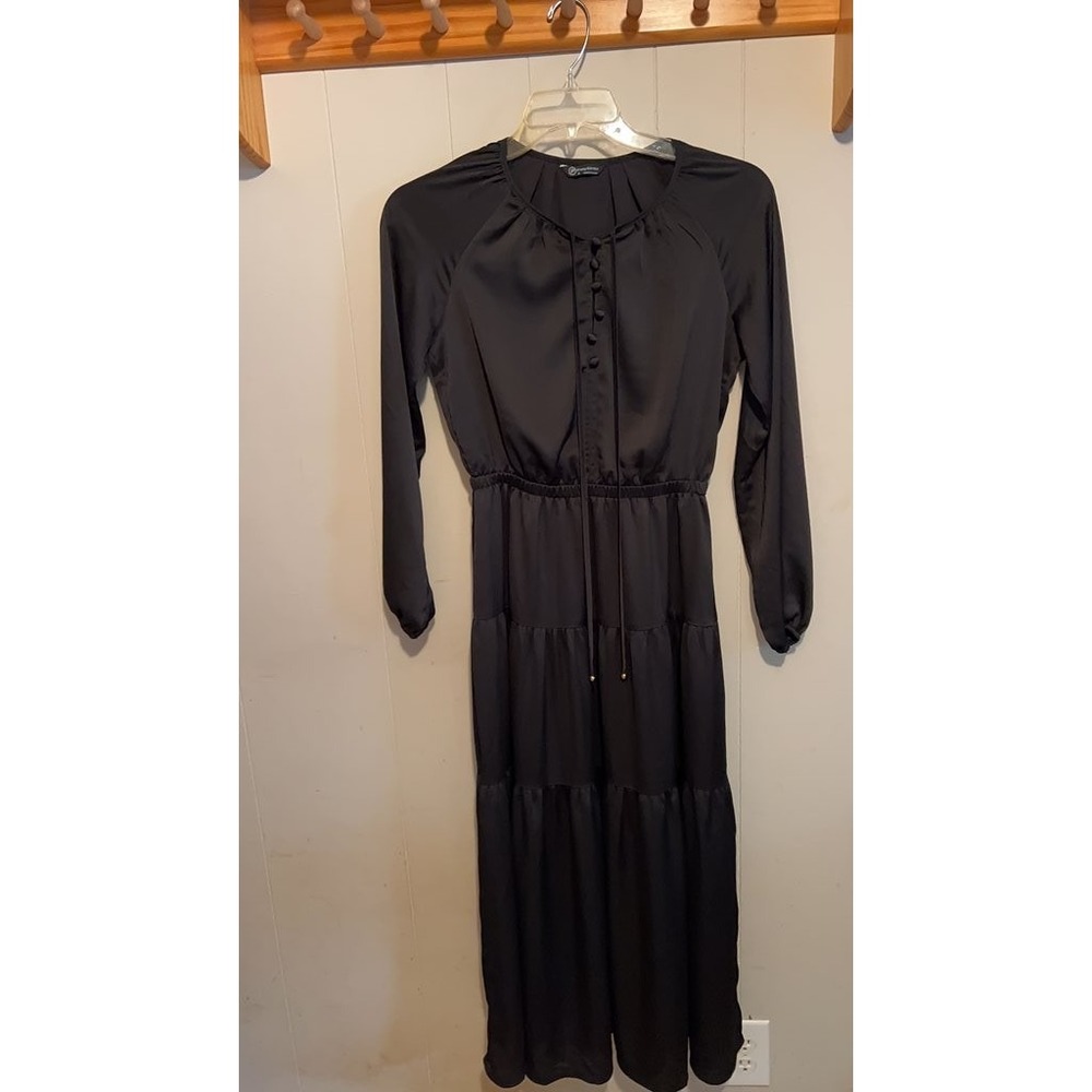 PrettyGarden Black Long‎ Sleeve Midi Dress